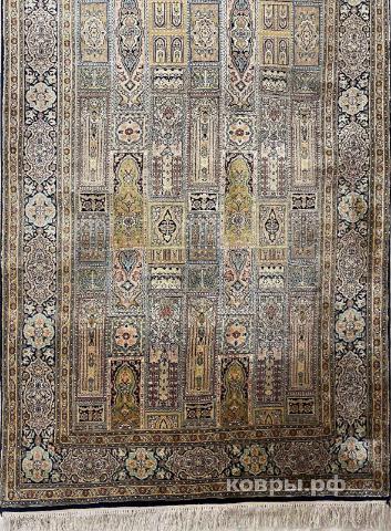 ковер ручной работы Шелковый Индийский ковер ручной работы Kashmir (Кашмир Хешти) 2.91x0.92 — фото 2