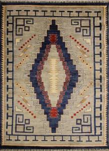 Шелковый Афганский ковер ручной работы Kilim (Килим) 2.37x1.68