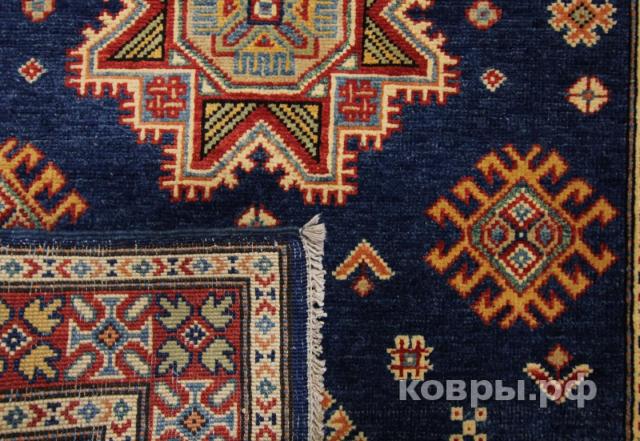 ковер ручной работы Афганский ковер ручной работы из шелка и шерсти Kazakh (Казах) 1.47x1.04 — фото 4