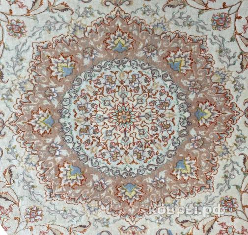 ковер ручной работы Иранский ковер ручной работы из шелка и шерсти Tabriz (Табриз Забвар) 2x2.05 — фото 4