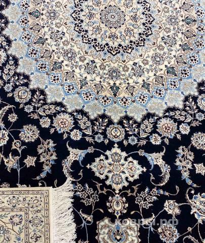 ковер ручной работы Иранский ковер ручной работы из шелка и шерсти Nain (Наин) 3.52x2.5 — фото 5