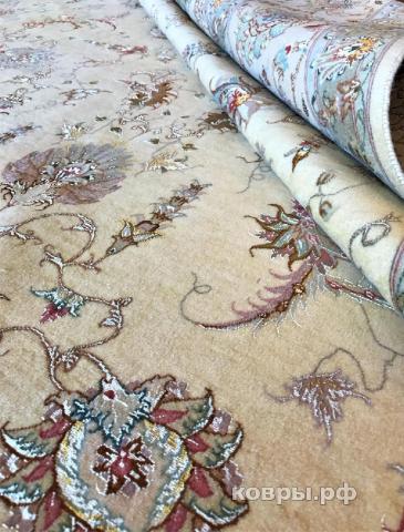 ковер ручной работы Иранский ковер ручной работы из шелка и шерсти Tabriz (Табриз Авшан) 3.52x2.51 — фото 2