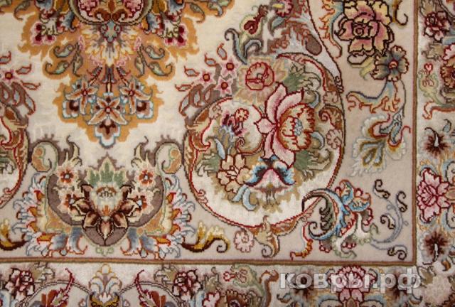 ковер ручной работы Иранский ковер ручной работы из шелка и шерсти Tabriz (Табриз Ширфар) 1.63x1 — фото 3