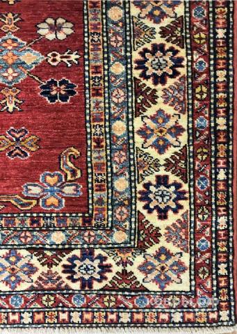 ковер ручной работы Афганский ковер ручной работы из шелка и шерсти Kazakh (Казах) 1.96x1.46 — фото 2