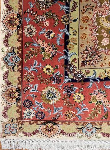 ковер ручной работы Иранский ковер ручной работы из шелка и шерсти Tabriz (Табриз) 4.8x3.45 — фото 3