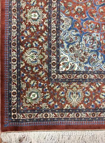 ковер ручной работы Шелковый Иранский ковер ручной работы Qum (Кум) 3.55x2.5 — фото 2