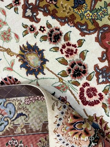 ковер ручной работы Иранский ковер ручной работы из шелка и шерсти Tabriz (Табриз) 4.8x3.45 — фото 4