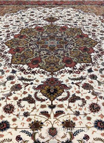 ковер ручной работы Иранский ковер ручной работы из шелка и шерсти Tabriz (Табриз) 4.8x3.45 — фото 5