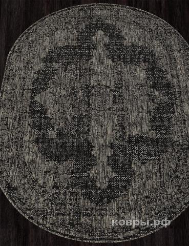 ковер Ковер MERINOS KAIR s129 BLACK-GRAY Овал — фото 2