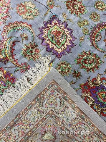 ковер ручной работы Шелковый Иранский ковер ручной работы Qum (Кум)  5.85x3.95 — фото 2