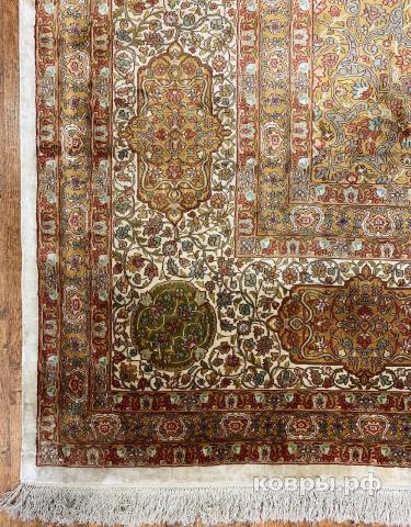 ковер ручной работы Шелковый Индийский ковер ручной работы Kashmir (Кашмир)  7.7x4.6 — фото 4