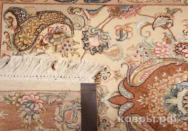 ковер ручной работы Иранский ковер ручной работы из шелка и шерсти Tabriz (Табриз) 1.29x0.79 — фото 4