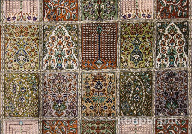 ковер ручной работы Шелковый Иранский ковер ручной работы 3.55x2.43 — фото 2