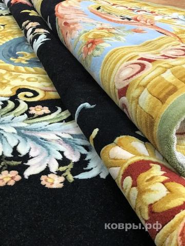 ковер ручной работы Китайский ковер ручной работы из шелка и шерсти Savonnery (Савоннери)  3.7x2.95 — фото 3