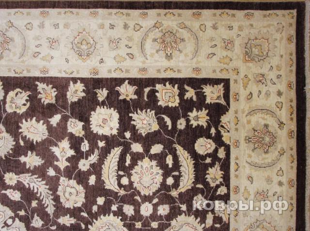 ковер ручной работы Шелковый Афганский ковер ручной работы Сhoubi Ziegler (Чуби зиглер) 3.91x2.98 — фото 2