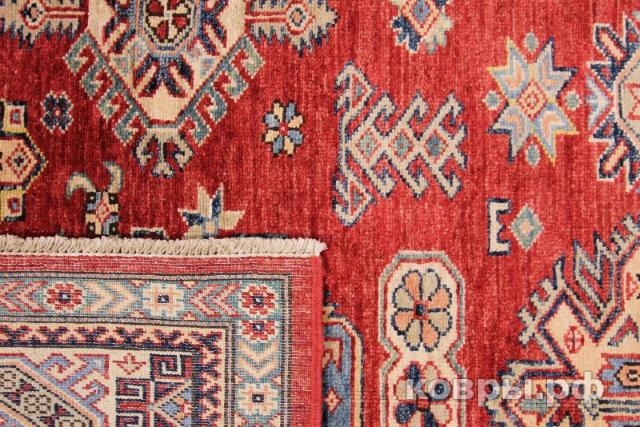 ковер ручной работы Афганский ковер ручной работы из шелка и шерсти Kazakh (Казах) 2.71x1.87 — фото 2