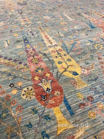 ковер ручной работы Шелковый Афганский ковер ручной работы Сhoubi (Чуби файн) 4.22x3 — фото 4