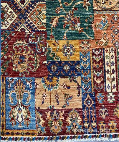 ковер ручной работы Шелковый Афганский ковер ручной работы Pachwork (Пачворк) 2.64x1.85 — фото 4