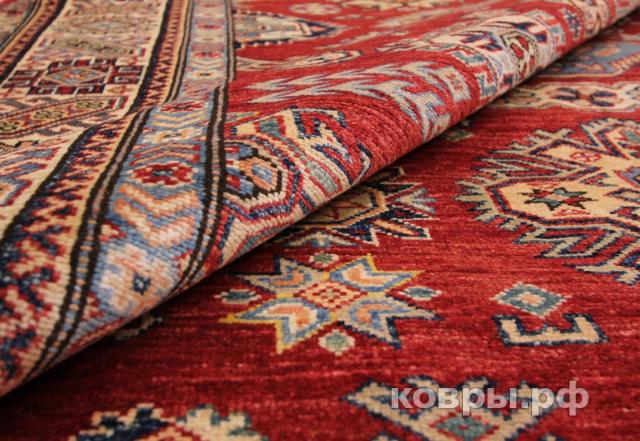 ковер ручной работы Афганский ковер ручной работы из шелка и шерсти Kazakh (Казах) 2.71x1.87 — фото 3