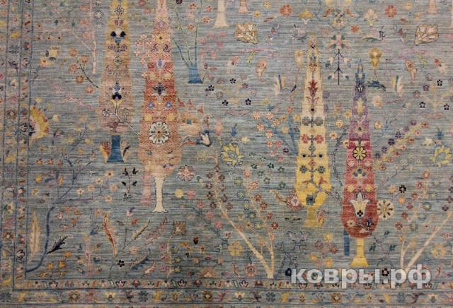 ковер ручной работы Шелковый Афганский ковер ручной работы Сhoubi (Чуби файн) 4.22x3 — фото 5