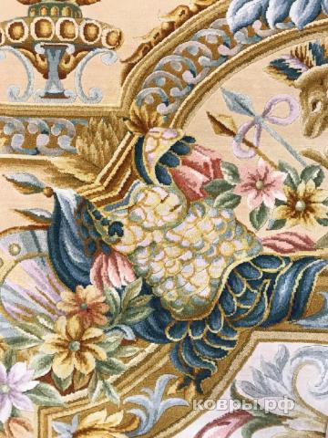 ковер ручной работы Китайский ковер ручной работы из шелка и шерсти Savonnery (Савоннери) 3.73x2.9 — фото 3