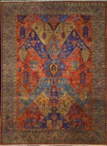 Шелковый Афганский ковер ручной работы Horasan (Хорасан) 3.71x2.8