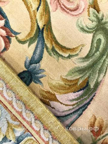 ковер ручной работы Китайский ковер ручной работы из шелка и шерсти Savonnery (Савоннери) 3.73x2.9 — фото 4