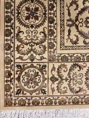 ковер ручной работы Индийский ковер ручной работы из шелка и шерсти Rajkumar (Ражкумар) 3.64x2.72 — фото 3