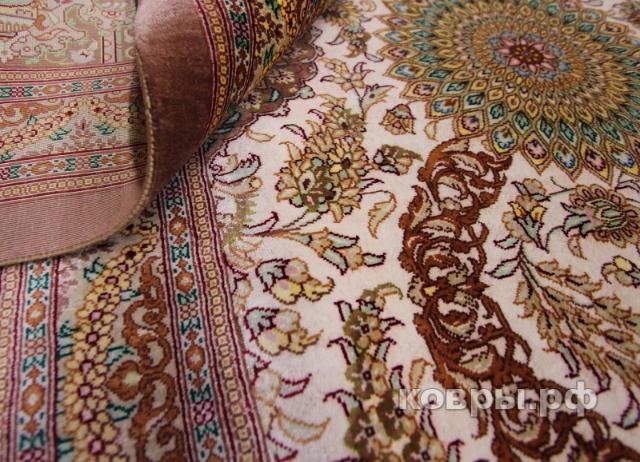 ковер ручной работы Шелковый Иранский ковер ручной работы Qum (Кум) 3.88x2.9 — фото 2