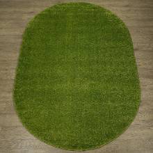 Зелёный однотонный ковёр Фьюжн 42600 48622 овал
