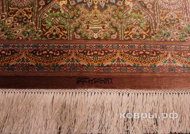 ковер ручной работы Шелковый Иранский ковер ручной работы Qum (Кум) 3.88x2.9 — фото 3