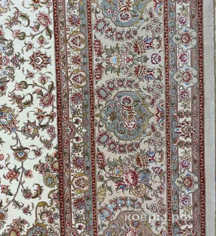 ковер ручной работы Китайский ковер ручной работы из шелка и шерсти Hereke (Хереке тебриз)  3.08x4.27 — фото 3