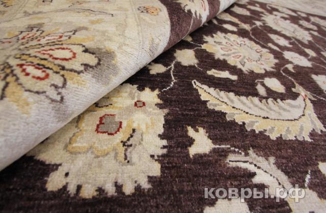 ковер ручной работы Шелковый Афганский ковер ручной работы Сhoubi Ziegler (Чуби зиглер) 3.91x2.98 — фото 6