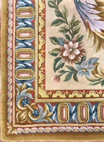 ковер ручной работы Китайский ковер ручной работы из шелка и шерсти Savonnery (Савоннери) 3.73x2.9 — фото 6