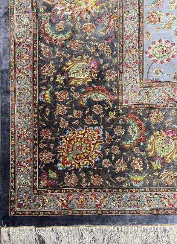 ковер ручной работы Шелковый Иранский ковер ручной работы Qum (Кум)  5.85x3.95 — фото 5