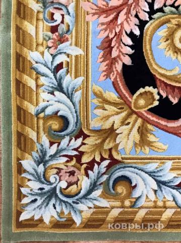ковер ручной работы Китайский ковер ручной работы из шелка и шерсти Savonnery (Савоннери)  3.7x2.95 — фото 8