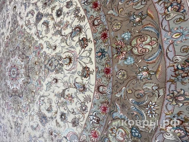 ковер ручной работы Иранский ковер ручной работы из шелка и шерсти Tabriz (Табриз) 2.5x2.5 — фото 4