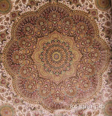 ковер ручной работы Шелковый Иранский ковер ручной работы Qum (Кум) 3.88x2.9 — фото 5