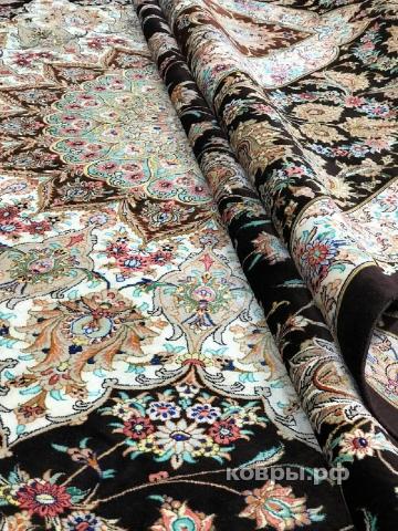 ковер ручной работы Шелковый Иранский ковер ручной работы Qum (Кум) 3.9x3 — фото 2