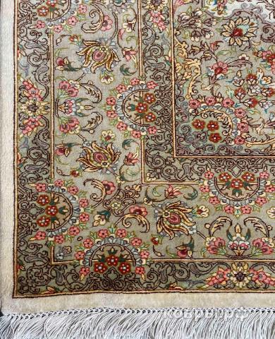 ковер ручной работы Шелковый Иранский ковер ручной работы Qum (Кум) 1.98x1.3 — фото 4