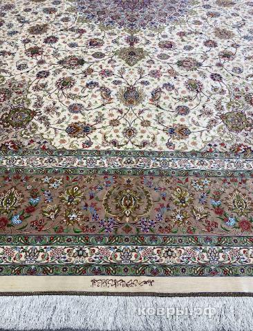 ковер ручной работы Шелковый Иранский ковер ручной работы Qum (Кум) 4.5x3.5 — фото 4