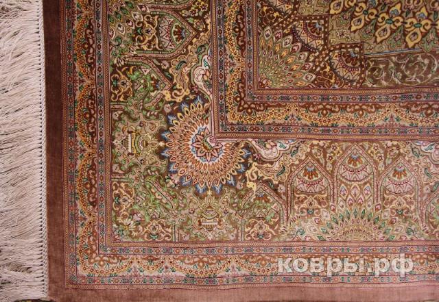 ковер ручной работы Шелковый Иранский ковер ручной работы Qum (Кум) 3.88x2.9 — фото 6