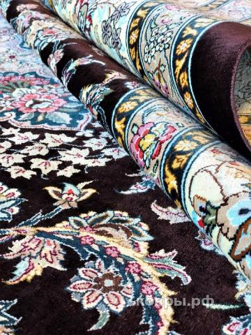 ковер ручной работы Шелковый Иранский ковер ручной работы Qum (Кум) 2.93x3.95 — фото 5