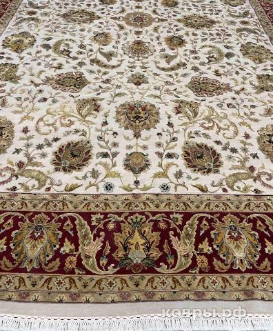 ковер ручной работы Индийский ковер ручной работы из шелка и шерсти 4.34x3.1 — фото 4