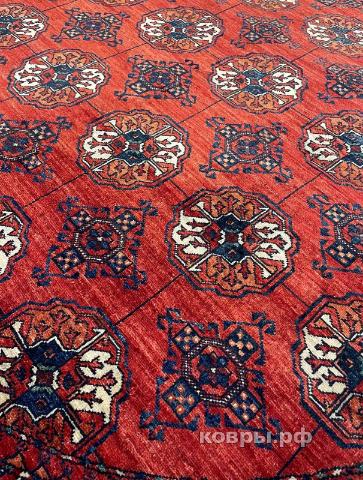 ковер ручной работы Афганский ковер ручной работы из шелка и шерсти Сhoubi (Чуби теке) 2.5x2.5 — фото 3