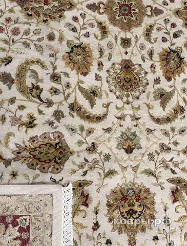 ковер ручной работы Индийский ковер ручной работы из шелка и шерсти 4.34x3.1 — фото 5