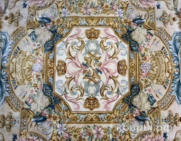 ковер ручной работы Китайский ковер ручной работы из шелка и шерсти Savonnery (Савоннери) 4.78x3.73 — фото 6