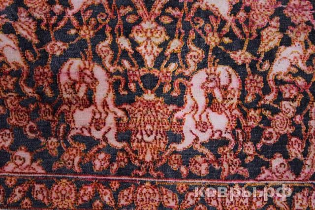 ковер ручной работы Индийский ковер ручной работы из шелка и шерсти 3.76x2.66 — фото 4