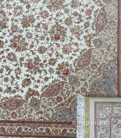 ковер ручной работы Китайский ковер ручной работы из шелка и шерсти Hereke (Хереке тебриз)  3.08x4.27 — фото 5