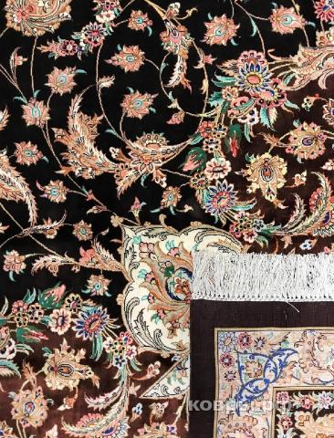 ковер ручной работы Шелковый Иранский ковер ручной работы Qum (Кум) 3.9x3 — фото 5